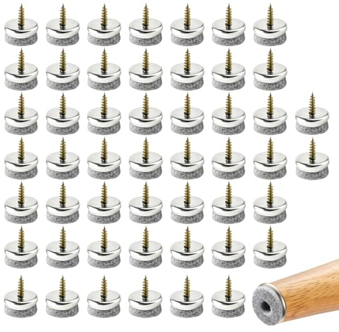 50x Filzgleiter Schrauben, 22 mm Filzgleiter für Stühle Stuhlgleiter Filzgleiter Nagel Möbelgleiter Filz mit Kunststoffbox Stuhlbeinschoner für Möbel Stühle Laminat Parkett Fliesen (Grau)