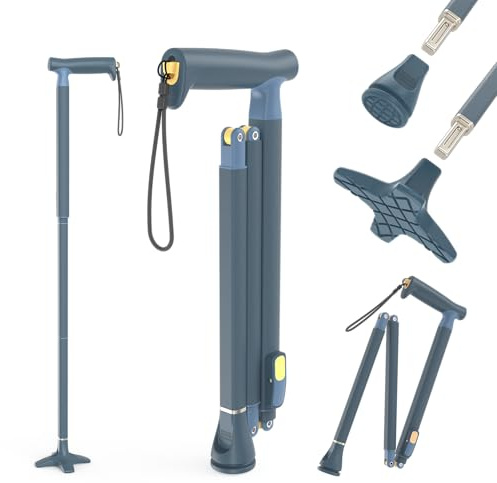 Michael Graves Quick Fold Walking Cane for Men and Women - Foldable Walking Stick for Stability and Style - Collapsible Folding Cane - Walking Sticks for Seniors & Adults