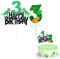 Dinosaur Happy Birthday Cake Topper & Number 3 Candle, Dino Cupcake Topper, Cake Decorations for Boys, Kids 3rd Birthday Party Decoration