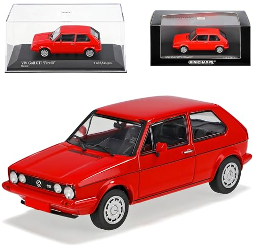 Generisch Volkwagen Golf I GTI Pirelli Rot 3 Türer 1974-1983 1/43 Minichamps Modell Auto