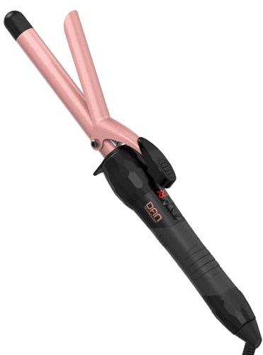 DAN Technology Curling Wand Curling Tongs Dual Voltage Curling Wand Ceramic for Wave Curls Hair Styling Tool with Adjustable Temperature Hair Curler with Glove (Rose Gold, 19mm=3/4 inch)