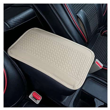 CGEAMDY Console Centrale Auto Accessori Di Protezione Per, Copri Console Centrale Dell'auto in Pelle PU, Coprisedili per Il Bracciolo Adatti Alla Maggior Parte Delle Automobili Suv E Camion(Beige)