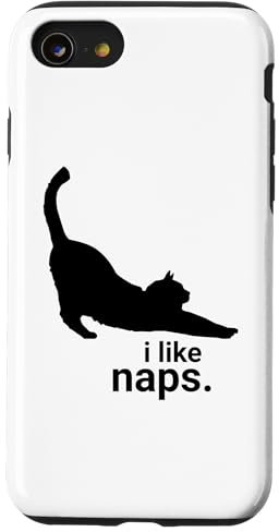 iPhone SE (2020) / 7 / 8 FUNNY CAT I Like Naps Cute Kitten Silhouette Case