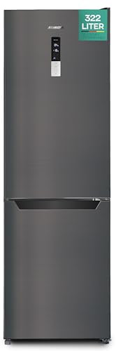 Heinrich´s XXL Kühlschrank mit Gefrierfach mit 322L - 186cm x 60cm - Kühlschrank mit Gefrierfach freistehend - Kühlgefrierkombination NO-FROST - Türanschlag wechselbar - leise 35dB