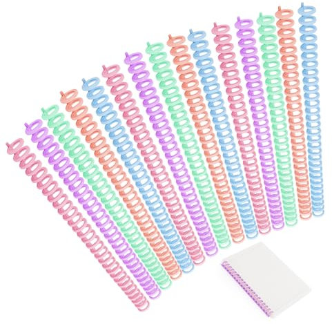 15 Stück Bindekämme Binderücken Plastikbinderücken 30 Ringe Bücher Ringe Kunststoff Bindering Spiralbindung Spiralbinder Spiralbinderücke für A4 B5 A5 für DIY-Papier Notizbuch für 70 Blatt