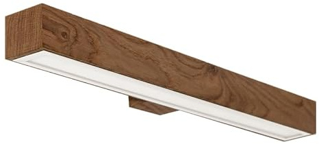 LED Wood Spiegelleuchte Bad aus Eichenholz 60 cm - Handgefertigte Wandleuchte Innen Holz - Wandlampe Badezimmer, Schlafzimmer und Flur - Spiegel Lampe Wand 24 W 1600 Lm Warmweiß Licht 3000 K