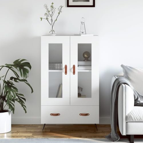 Xichuzi Aparador Alto Madera de ingeniería Blanco 69,5x31x115 cm, Aparadores para Salon, Aparador Entrada Recibidor, Aparador Cocina, Vitrinas para Salon, Muebles Auxiliares828268