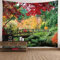 Daesar Wandteppich 260x240CM, Wandbehang Landschaft mit Wald Holzbrücke Muster Wandteppich Polyester Outdoor Kinderzimmer