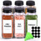 ComSaf 6Pcs 8oz/240ml Glass Spice Jars with Shaker Lids, 21 Labels, Spice Jars Trial Set & Supplement Set, Empty Seasoning Containers and Square Spice Bottles for Kitchen and Seasoning