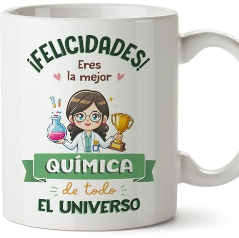 MUGFFINS Tazas para QUÍMICA mujer - En Español - Mejor Universo Trofeo - 11 oz / 330 ml - Regalo original y divertido