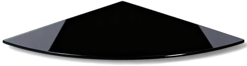 Euro Tische Glasplatte 75x75 cm in Schwarz Viertelkreis - 6mm ESG Sicherheitsglas - in Klar oder Schwarz - Facettenschliff für stilvolle Raumgestaltung - Wandregal eckregal Badregal Küchenregal Ablage