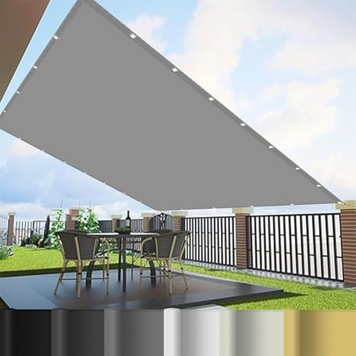 Toile d'ombrage Pergola Filet 0.8 x 1 m avec Oeillets et Cordons Couvertures de Plantes de Serre Fermement Fixé pour Patio Jardin, Terrasse,Extérieur, Gris Clair