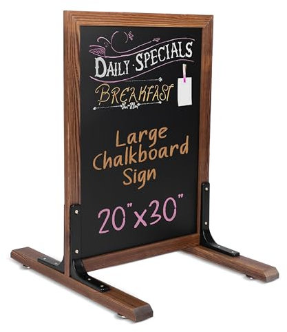 Ilyapa Grand tableau noir – Panneau magnétique sur pied sur chevalet – Tableau noir pour menu extérieur pour restaurant, tableau à sandwich, camion de nourriture, fête ou mariage – 76,2 x 50,8 cm