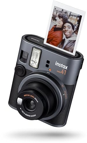 Fujifilm instax mini 41 - Fotocamera Istantanea, Design Vintage, Controllo dell’Esposizione e Flash Automatici, Modalità Selfie e Close Up, Dimensioni Stampa 86 mm x 54 mm