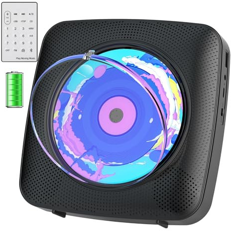 Radio mit CD Player Kinder: Kegaudio Tragbarer CD Players Tragbar mit Bluetooth Lautsprecher Frontanzeige Fernbedienung Unterstützung Timer USB-Wiedergabe AUX-Wiedergabe Schwarz
