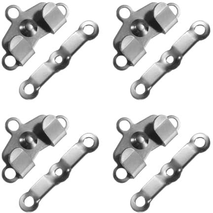 sourcing map 4set Hooks and Eyes Closure Set 21mm Metal Hook and Eye Sewing Clasp Snaps Fasteners for Clothing Bra Trousers Pants DIY Craft, Gunmetal