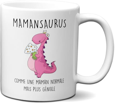L'Esprit Des Anges Tasse Mug Cadeau Maman Dinosaure- Mamansaurus - Original Drole Amusant Rigolo Anniversaire Femme