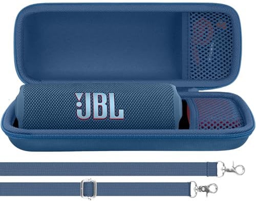 Aenllosi for JBL Flip 7/Flip 6/Flip 5 Portable Bluetooth Speaker Hard Travel Protective Storage Case,Case Only (Blue)