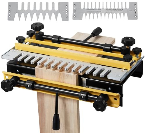 VEVOR Plantilla de Cola de Milano Ancho de 31 cm, Máquina de Colas de Milano 4 Brocas, Plantilla de Mortaja y Espiga, Herramienta de Carpintería para Fabricación de Muebles y Gabinetes de Madera