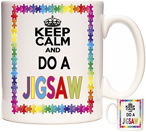 Mug puzzle Keep Calm and Do A Jigsaw Cadeau pour anniversaire, Pâques, Noël ou toute autre célébration Personnalisable Passe au lave-vaisselle et au micro-ondes