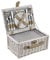 Panier de Pique-Nique pour 4 Personnes INCL. Vaisselle, Couverts, Sac Isotherme et Verres - Blanc