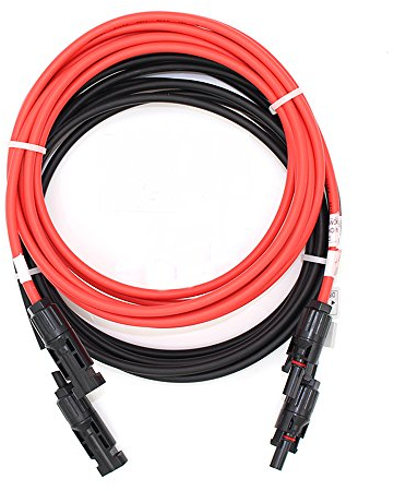 Nuzamas Paar 5 m 4.0 mm Single Core Verlängerung Kabel mit Steckern (männlich und weiblich) für Solarzellen und Solar Power Systems 5 Meter16 Füße Kabel mit Stecker beide Enden Solarkabelverlängerung