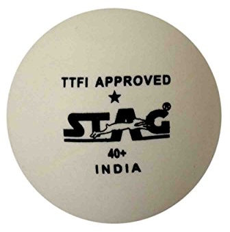 Stag One Star Plastic Table Tennis Ball (40mm, White) - Pack of 6