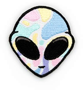 Winks For Days Pastel Alien Embroidered Iron-On Patch