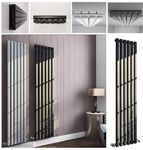 Lynwood HOME HEATING RADIATORS - Single & Double Flat Panel Central Heating System With High BTU Vertical Radiator Space Saving Designer Radiators (White,C011 Flat Double 4+4 1600x300)