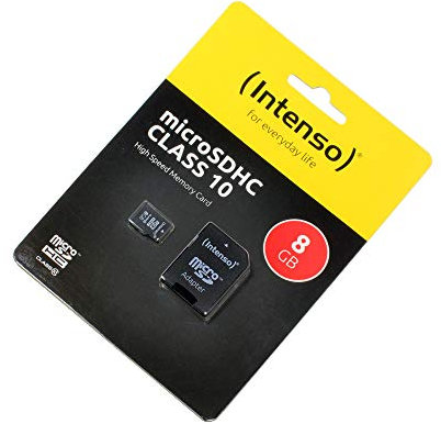P4A Galaxy A10s SM-A107FD Memory Card, 8GB, microSDHC, Class 10, High Speed, SD adapter