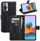Fertuo Hülle für Xiaomi Redmi Note 10 Pro, Handyhülle Leder Flip Case Tasche mit Kartenfach, Magnetschnalle, Silikon Bumper Schutzhülle Cover für Redmi Note 10 Pro, Schwarz