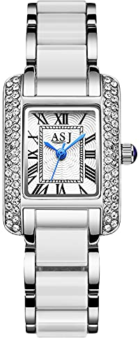 rorios Damen Uhren Wasserdicht Quarz Armbanduhr mit Edelstahlarmband Mode Diamant Damenuhr Business Kleid Uhr für Mädchen Frauen