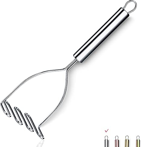 Schiacciapatate, Passapatate In Acciaio Inossidabile Per Impieghi Gravosi In Metallo Con Lucidatura A Specchio, Schiacciapatate, Frutta E Verdura Purè, Lavabile In Lavastoviglie (9.6 Pollici)