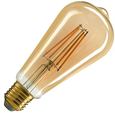 SLV LED Lampe ST64 E27 / Leuchtmittel, Lampe, LED / E27 2500K 7.5W 700lm gold dimmbar