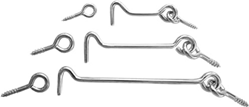 Generisch Sturmhaken Torhaken Türhaken Öse Haken Fenstersicherung Fensterhaken, 30-140mm (10, 30 mm)