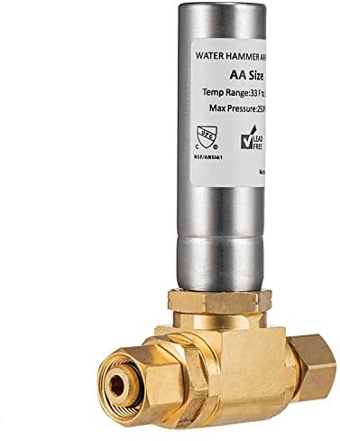 Lidertik (1 Pack) Water Hammer Arrestor for Dishwasher and Toilet 3/8 Inch Male Compression and 3/8 Inch Female Compression, Absorb Shock and Reduce Noise for Water Pipe