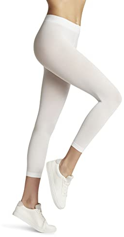 FALKE Damen Leggings Pure Matt 50 DEN Capri W Le halb-blickdicht einfarbig 1 Stück, Weiß White 2209, L