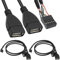 Xiatiaosann USB 2.0 A to 10 Pin Motherboard Female Header, 2 PCS Dual Type A USB Female to 10 Pin Connectors Cable, USB Expansion Adapter - Used to Add Dual USB Ports on Motherboard