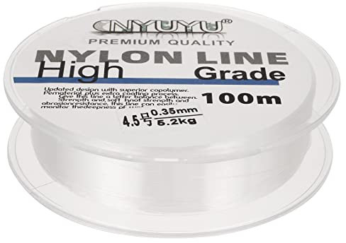 PATIKIL 328FT/109Yard 12lb Nylon Fishing Line, 4.5# Monofilament String Wire Fluorocarbon Coated for DIY Craft Hanging Decoration, Clear