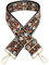 Taschengurt Schulterriemen mit Blumen Muster Verstellbarer 5CM Schultergurt 75-130cm Umhängegurt Karabiner Farbe Gold Leinwand Schultergurt für Schultertasche Tragetaschen für Damen,Schwarz Braun