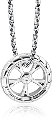 HCMA Punk Vintage Männer Reifen Racing Rad Anhänger Halskette Gold Stahl Schwarz Farbe Titan Stahl Hip Hop Schmuck
