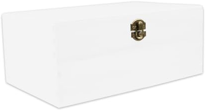 Alsino Holzbox mit Deckel weiß - aus Naturholz, Holzkiste Aufbewahrungsbox Deko Holz-Kiste Box, 27 x 17 x 11 cm