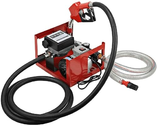 Pompa diesel elettrica da 230 V, set completo, pistola automatica con giunto girevole, tubo da 4 m, contatore, comodo rifornimento con 60 l/min