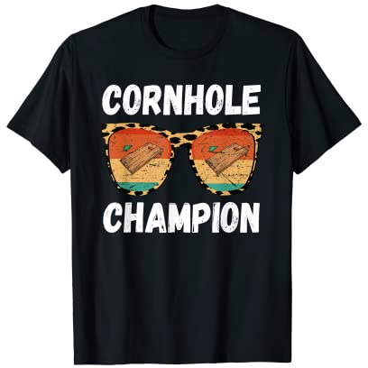 Cornhole Trophy Champion Lustiger Sitzsack Cornhole Player T-Shirt