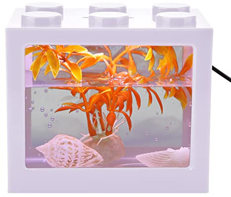 HEEPDD Mini-Aquarium, Mini-Aquarium, Kunststoff-Wohnzimmer für das Büro (Weiss)