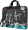 Debou New York Gemälde Laptoptasche Tragbare Laptoptasche Schultertasche Crossbody Messenger Aktentasche mit Gurt Griff, Schwarz , 15.6 inch