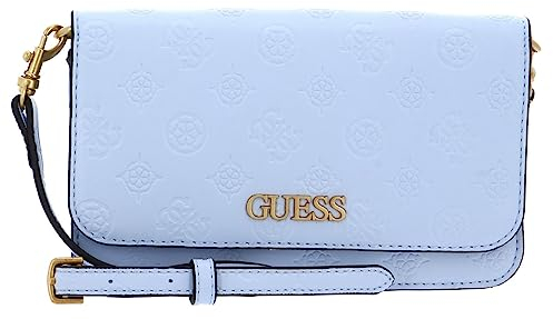 GUESS Geva Three Compartment Organizer Bag Ice Blue Logo