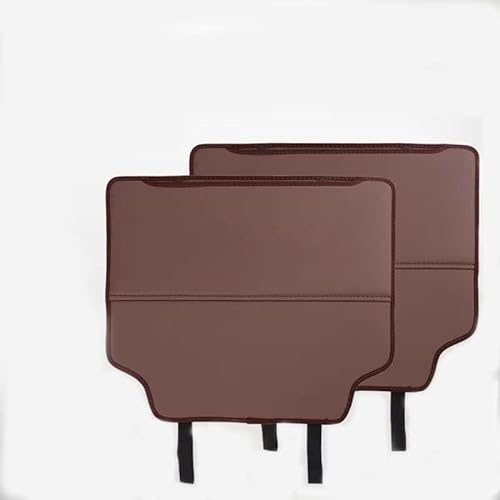 BUKISA 2Pcs Auto Rücksitz Anti Kick Pad für VW EOS/UP/Caravelle/Sharan/Scirocco, PU Leder Wasserdicht Auto Rückenlehnenschutz, Sitzschutz Auto Rückenlehne Car Organizer,D Coffee