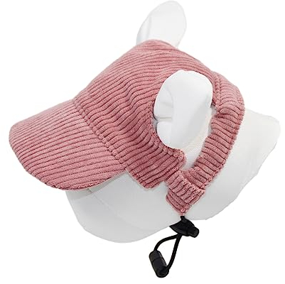 Hixingo Casquette de Baseball pour Chien, Chien Été Réglable Sport de Plein Air Protection Contre Le Soleil Chapeau avec des Trous d'oreille pour Chiot Petits Chiens (XS,Rose foncé)