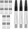 Ruthless Sting 5XS1771 Dart-Schäfte aus Polycarbonat, solide, weiß mit schwarzer Aluminiumoberfläche, kurz, 36 mm, 5 Sets mit 3 Schäften